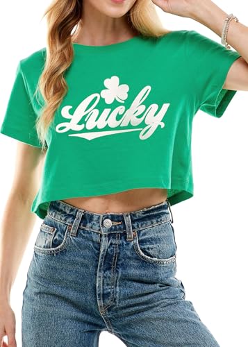 Image of Funny St Patricks Day Outfits Shirt Women Sexy Saint Patricks Day Crop Tops