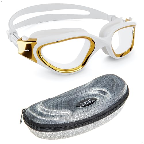 AqtivAqua Swimming Goggles Adult and Kids Goggles Kids 6-14 Men Women Swim Children Boys Girls DX-C (Metallic Gold - Image 2