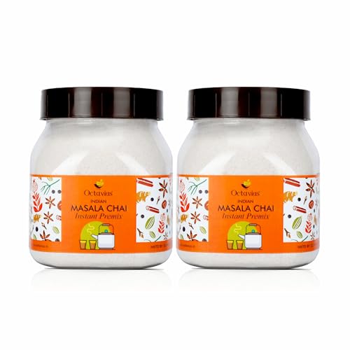 Image of Octavius Indian Masala Chai Tea Premix - 500 Gm Jar (Pack of 2) | 1 Min Ready Tea Mix | Instant Masala Chai | 1 Kg Jar