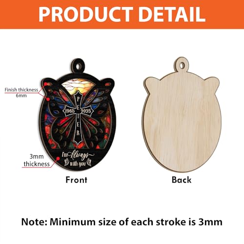 Custom Sunflower Cross Butterfly Memorial Suncatcher - Personalised Loss Ornament for Loved Ones | Heartfelt Christian Tribute Gift - Image 3