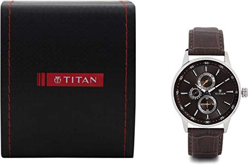 Image of Titan Leather Analog Brown Dial Men's Watch 9441Sl03 /Nn9441Sl03 /Np9441Sl03