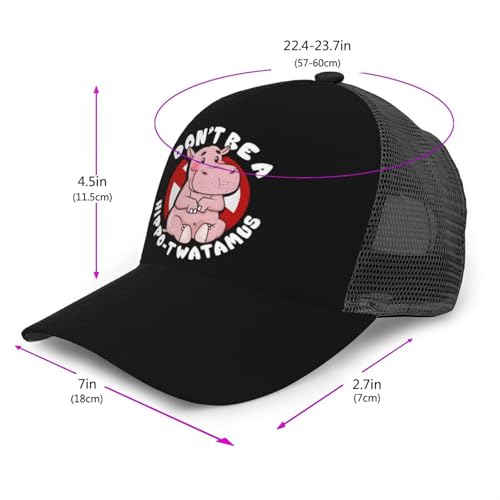 Dont Be A Hippo-twatamus Mesh Baseball Cap - Classic Adjustable Peaked Cap, Trucker Hat for Men and Women3