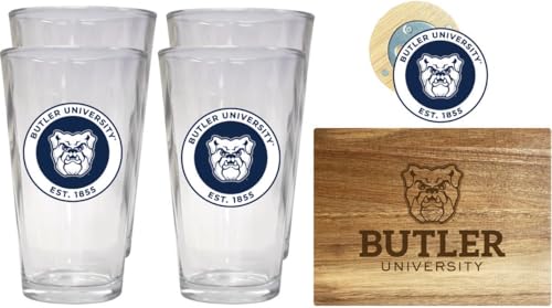 Set de 4 vasos pint y tabla con abridor