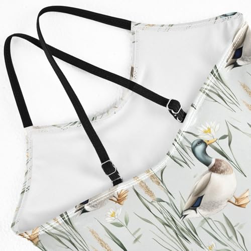 Girls Swimwear 3-10 Years One Piece Halter Swimsuit Mallard Ducks Beach Bathing Suit4