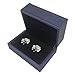 DesignSter Blue Bearer Ring Box – Premium PU Leather Double Ring Box for Wedding Engagement Ceremony Gift Box
