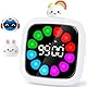 Yunbaoit Digitaler Visueller Timer für Kinder, Wiederaufladbarer Countdown-Timer für 99 Minuten mit 9 Optionales DIY Farbiges Blütenblatt-Display, Zeitmanagement-Tool mit Pausenfunktion (3 Puppen)