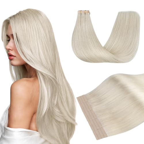 Image of DOORES Tape in Blonde Hair Extensions Human Hair for Fine Thin, Add Volume