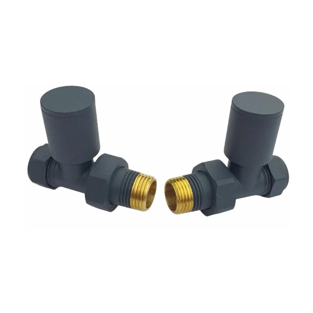 Manissa Anthracite Straight Towel Rail Valves 1/2" /15Mm Radiator Valves