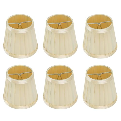 abat jour petite taille, Abats-jour de Lampe en Tissu,petit abat jour pour lustre, Lot de 6 Petit Abat-Jour à Clipser pour Applique de Bougeoir Lustre de Chandelier,...
