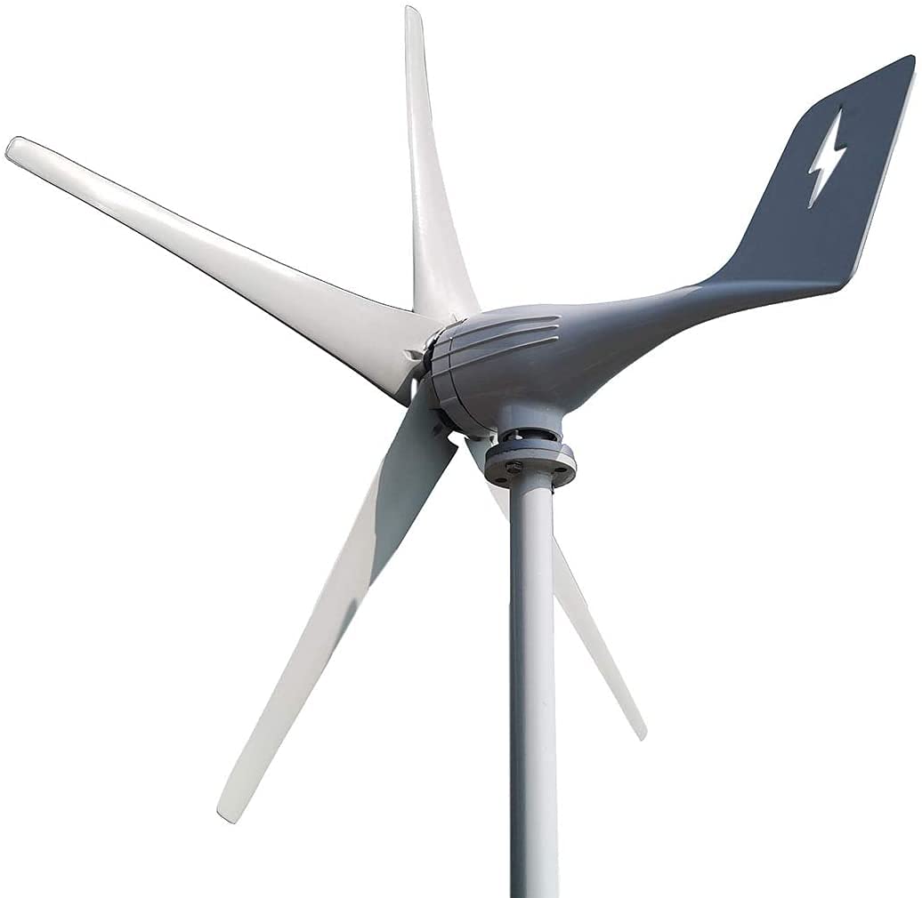 12V 24V Windkraftanlage 600W Windturbine Windgenerator mit MPPT Laderegler 5 Blätter Windrad Stromerzeugung für Heimat Marine Garten