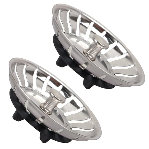 TIANCEWAN 2 Unidades Tapon Fregadero Cocina, Adaptable a Fregaderos IKEA Modelo 402.805.60/DOMSJÖ, Filtro Desague Fregadero de Acero Inoxidable.