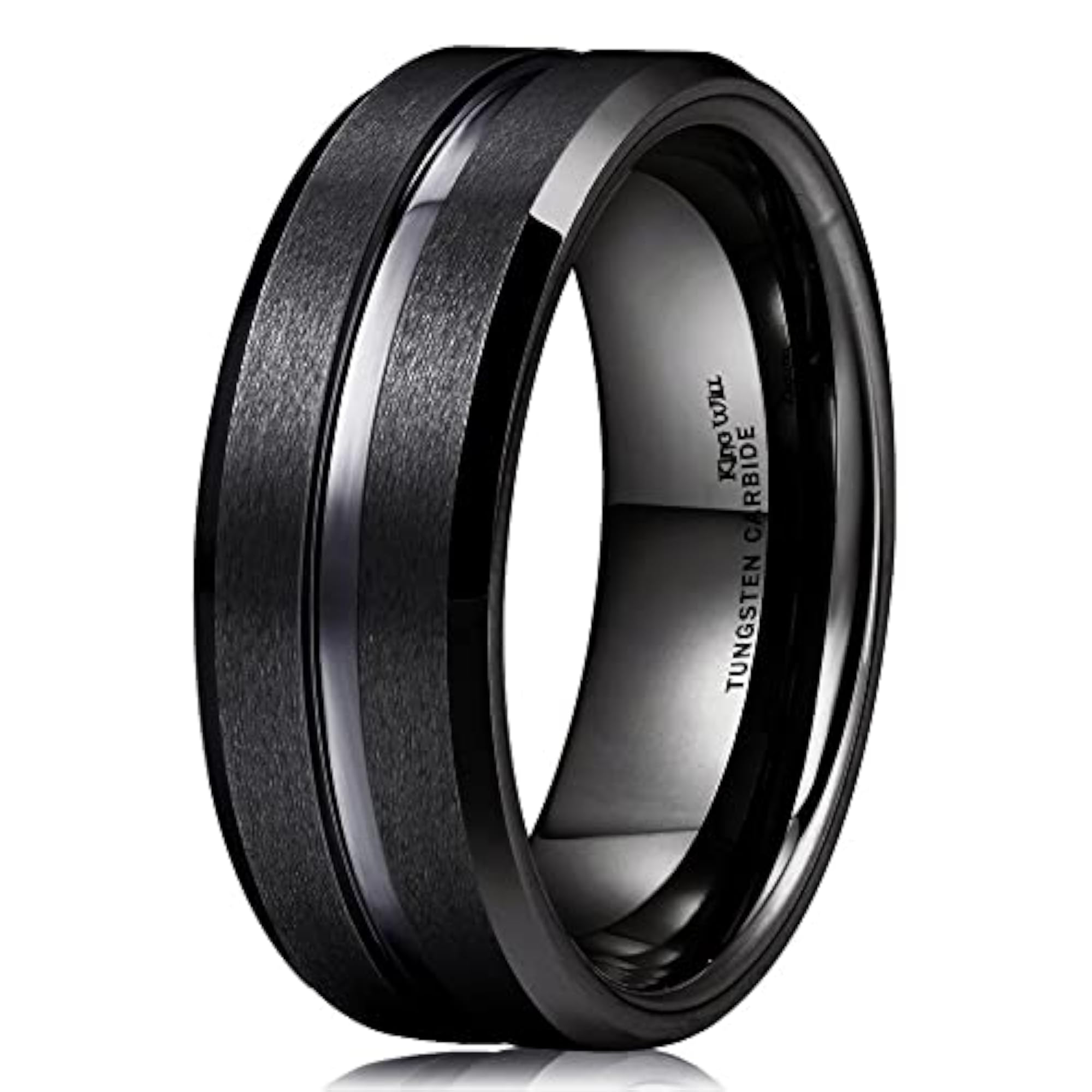 Couple Rings Set, Black Bridal Ring Set