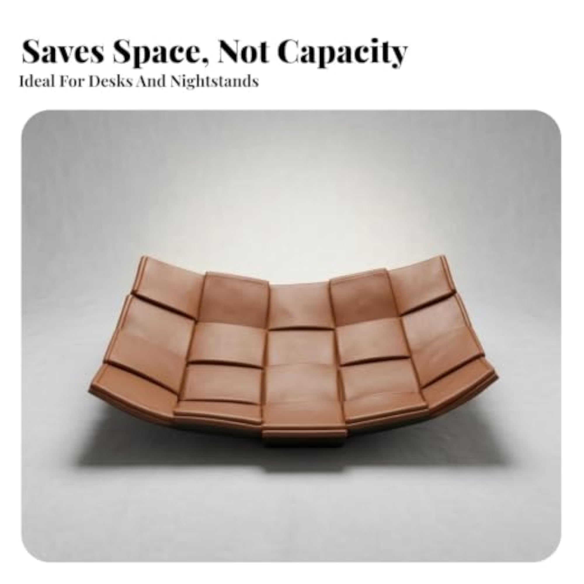Decorative Leather Tray with Interwoven Design