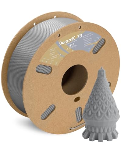 Image of DURAMIC 3D PETG Filament 1.75mm Grey, 3D Printing Filament 1kg Spool(2.2lbs), Grey Filament 1.75mm Dimensional Accuracy + /- 0.05 mm Non-Tangling Non-Clogging Non-Stringing