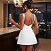 BNGD Women's Backless Vest Basic Dress Sexy Slim Short Dress(Color:White,Size:M)