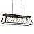 Q&S Farmhouse Rustic Chandelier Light Fixtures Bronze 5 Lights Linear Rectangular Chandelier Pendant Light Fixtures for Dining Room Kitchen Island Pool Bar Office Living Room Entryway UL Listed