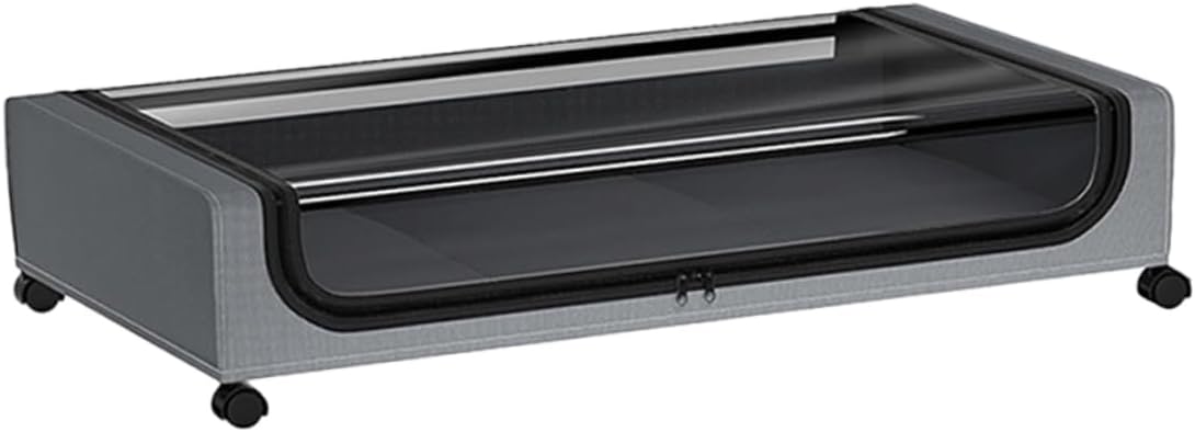 Bed Storage Organizer Wheels Capacity Garment Bin for Bedding Clothes Toys Grey Cover for Home Bedroom Closet Use