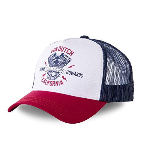 Casquette Von Dutch Bleue et Rouge Trucker Motors pour Homme
