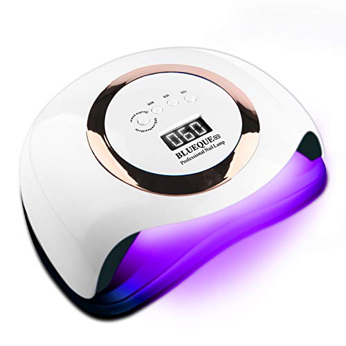 UV LED Nail Lamp, 168W Nail Dryer 42 Lights Gel Polish Nail Curing Lamp Nail Light With 4 Timer Setting 10s/30s/60s/99s (Glod)