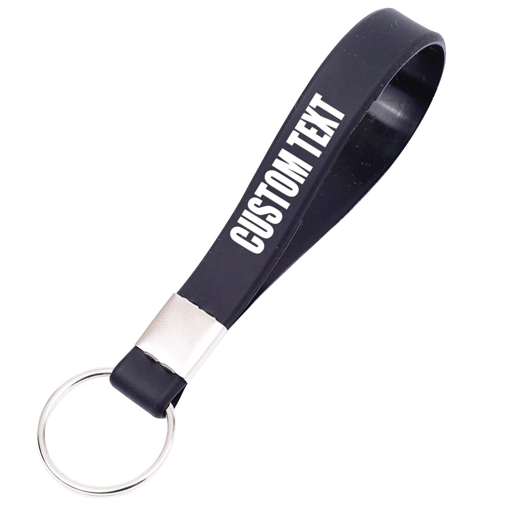 RIYIN50 Custom Keychains Silicone Personalized Keyrings Customized Bulk for Events, Awareness, Motivation Customizable