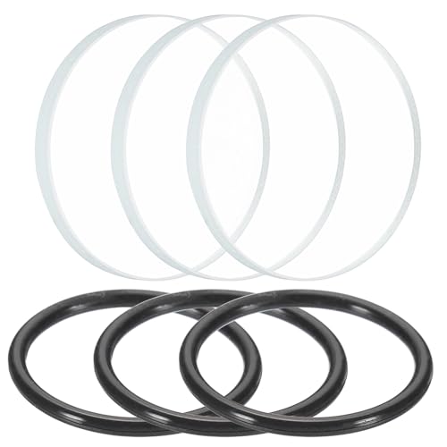 PATIKIL 0.9 Dia LED Lens, 3 Set Polished Edge Flashlight Replacement Parts Glass Lens with Silicone Ring for Light Source Lens Replacement, Transparent