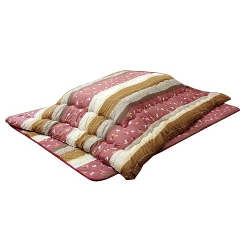 イケヒコ こたつ布団 掛敷セット 長方形 こよみ 約205×315?m ローズ 和 厚掛け 大判 うさぎ柄 #5965160