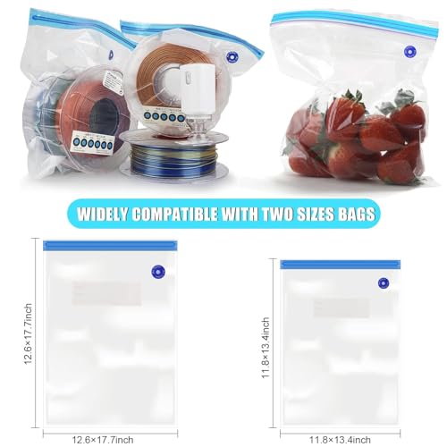 Image of AMOLEN 3D Printer Filament 66PCS Storage Bags Vacuum Kit, Filament Bags Storage Spool Sealing 30 Bags with Two Sizes, Dust Proof Humidity Resistant for Keeping Filament Dry