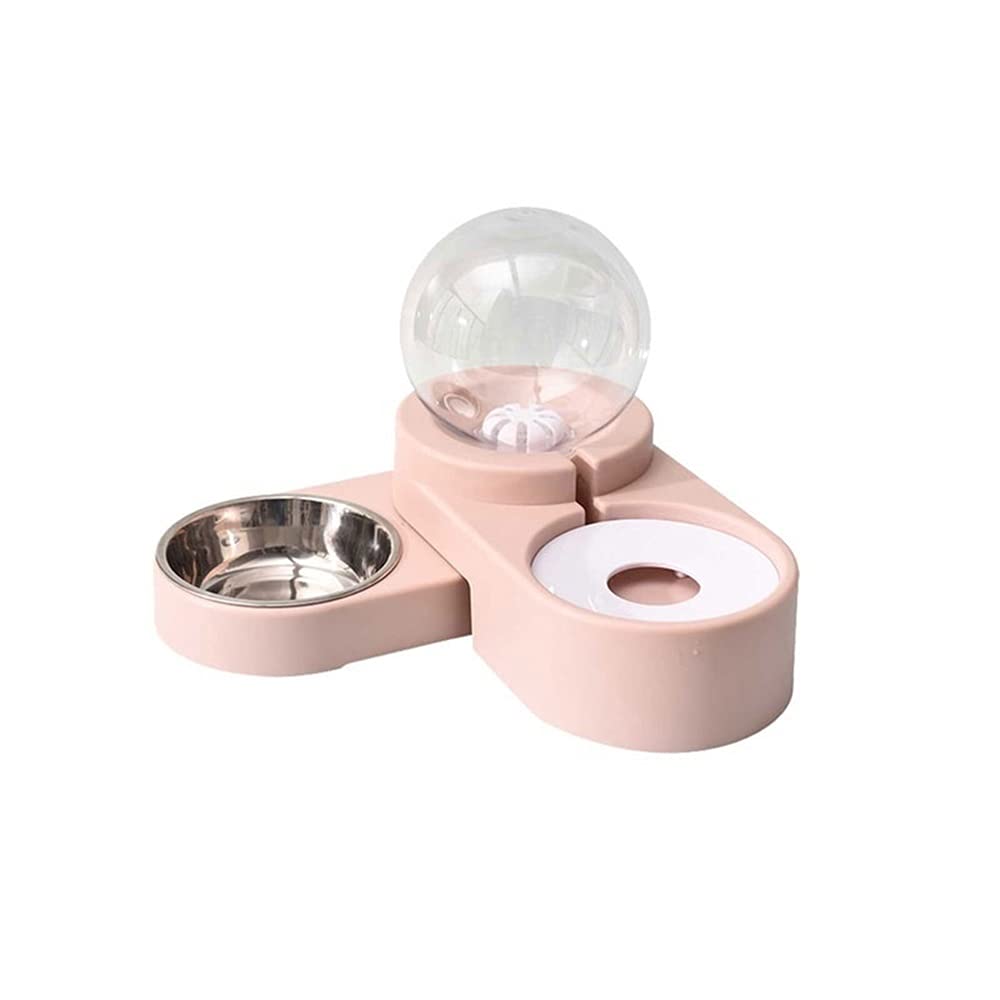 RTHGTFGW Comedero Perro Alimentador automático de la Comida del Gato del tazón de Mascotas 1.8l Waterer Waterer Water Single Grande Cuello Perro Perro Y GATIDO DE ALIMENTACIÓN (Color : Pink)