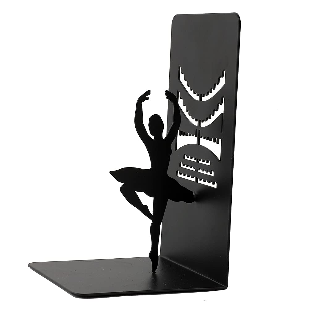 I-TOTAL Supporto per Libri Simpatico in Metallo, Fermalibri Reggilibri per Scaffale Tavolo Idea Regalo (BALLERINA)