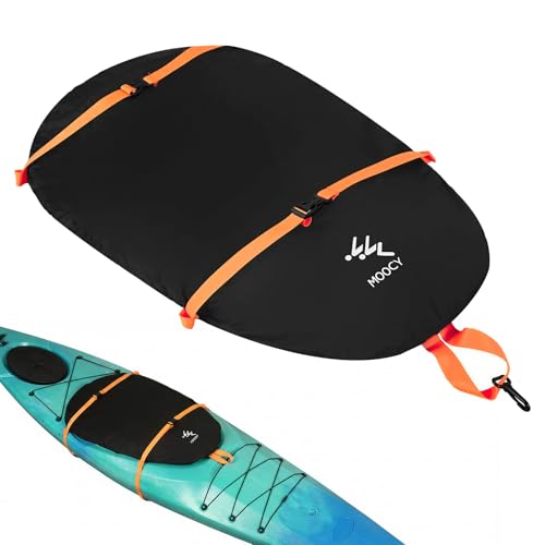 Archerest 2 Pack Universal Blocking Kayak Cockpit Cover 53 x 22 Inch Adjustable Waterproof Seal Cockpit Protector for Transport Indoor Outdoor Storage Keep Hatch Hole Seat Clean L