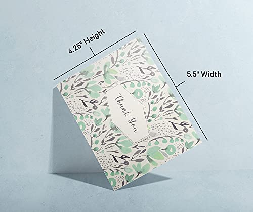 Image of Twigs Paper Watercolor Flowers Thank You Cards, 12 Blank Note Cards