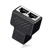 RJ45 Ethernet Splitter, Weletric RJ45 Splitter Adapter 1 to 2 Dual Female Port 8P8C Extender Plug LAN Network Socket Connector for Cat5/Cat5e/Cat6/Cat7 Coupler with Shield [Anti-Signal Interference]