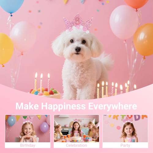 Birthday Tiara Crown with Sash for Party Decorations