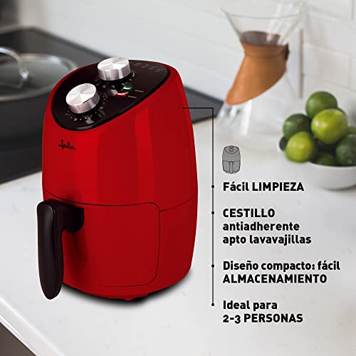 Jata JEFR1222 - Freidora Aire Sin Aceite 2 litros, Temperatura ajustable de 80 a 200ºC, Con temporizador, Cestillo antiadherente apto para lavavajillas, 1000 W, Libre de BPA - imagen 4