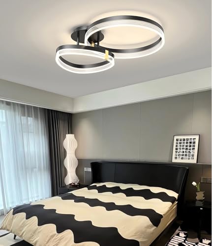 Plafonnierlustres salon moderne en design rond de 53 cm avec télécommande