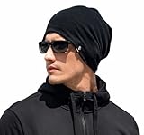 Photo Gallery huike, berretto da uomo in cotone lavorato a maglia, per autunno e inverno nero taglia unica Photo Gallery huike, berretto da uomo in cotone lavorato a maglia, per autunno e inverno nero taglia unica