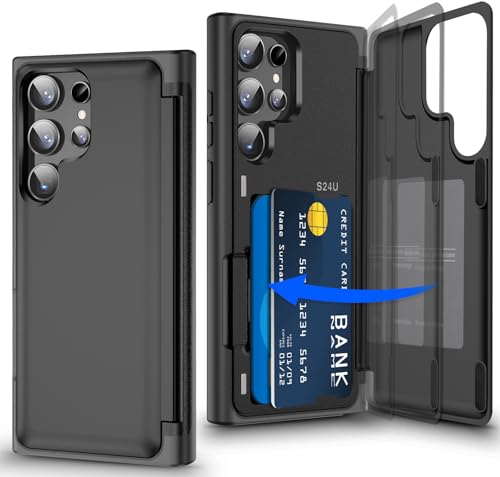 Migexxkj Handyhülle für Samsung Galaxy S23 Ultra Hülle mit Kartenfach, Kameraschutz und Ständer Handyhülle für Samsung G...