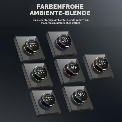 Thermostat, Intelligentes Thermostat für Zuhause – Programmierbarer WLAN-Thermostat – Schnee, Bluetooth-Thermometer mit 1,32-Zoll-TFT-Bildschirm, Steuerung über Mobiltelefon