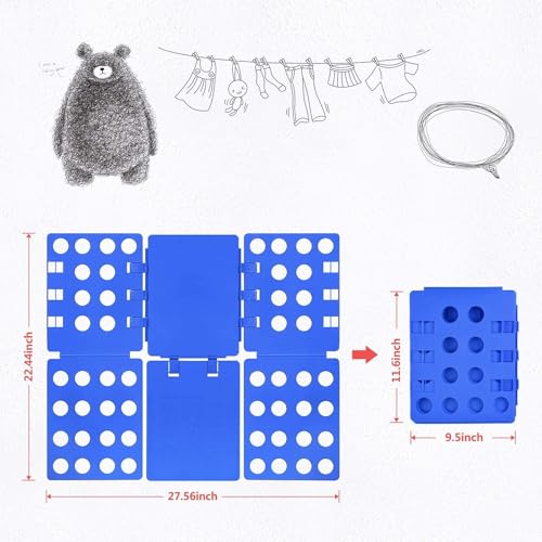 T shirt Folding Board shirt Clothes Folder Easy and Fast for Kid and Adult to Fold Clothes Blue