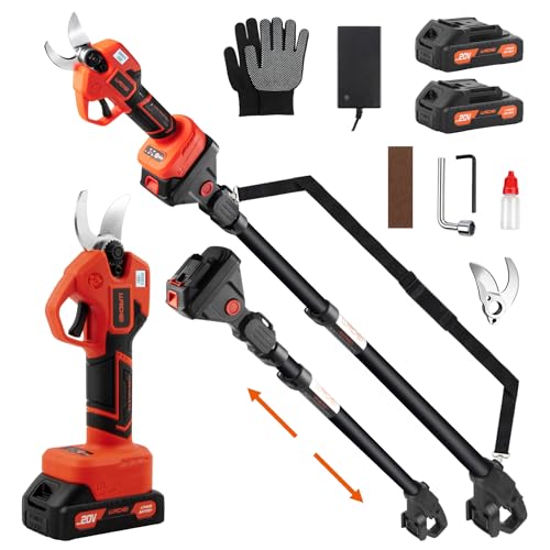 LLNDEI 2-in-1 Electric Pruning Shears with 13Ft Reach Extension Pole,