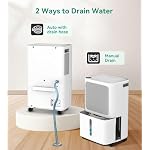 34 Pint/D, 2500 Sq.Ft Dehumidifier for Basement with Drain Hose - Image 4