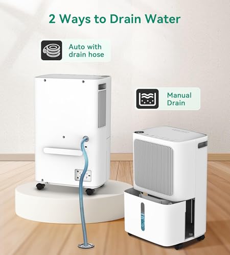 Image of VEAGASO 34 Pint /D, 2500 Sq.Ft Dehumidifier for Basement with Drain Hose