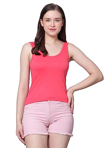 Image of Aimly Women's Regular Fit Sleeveless Cotton Camisole Slip Spaghetti | Combo Pack of 2