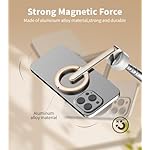 TONEOF 68" Magnetic Selfie Stick Tripod with Aluminum Strong Magnetic Holder for Magsafe, 360° Rotatable Travel Phone Tripod Stand with Metal Ring & Rechargeable Remote for iPhone/Android(Beige Gray) - Image 3