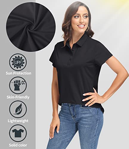 TACVASEN Women's Golf Polo Shirts Short Sleeve UPF 50+ Sun Protection Golf Shirts for Women Quick Dry Collared Polos3