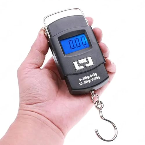 MAXZIQF Balança Portátil Digital de Precisão para Pesca e Viagem com Capacidade de até 50kg em Aço Inoxidável
