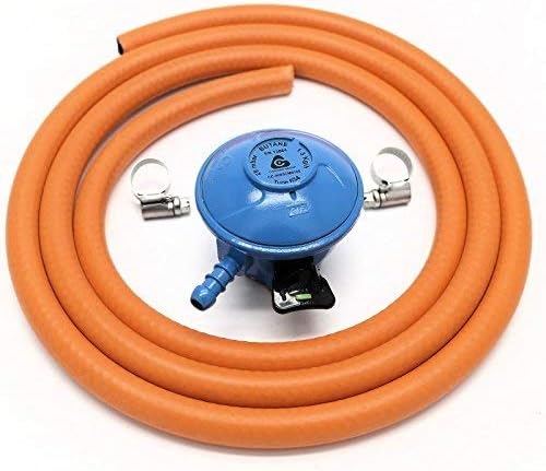 Cavagna 20Mm 28Mbar Butane Gas Regulator & 2 M Hose & 2 Hose Clips 5 Y Warranty