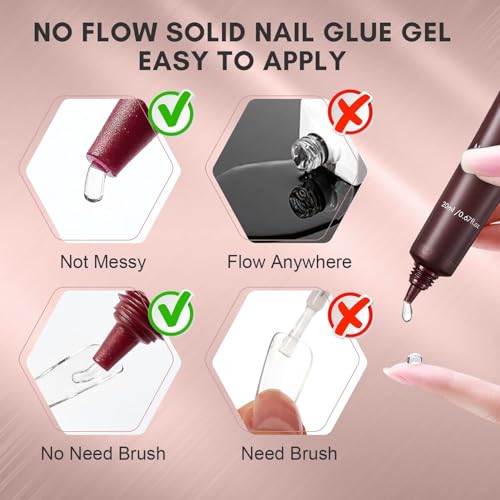 Image of Bolt Bee 3-in-1 Gel Nail Glue 15ml - Long-Lasting UV Extension Glue for Clear Acrylic Nails, False Nail Tips & Press-On Nails,Nail Repair Treatment | Multifunctional Nail Tool For Salon