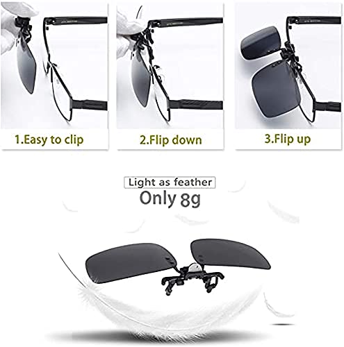 Image of WOLFBEAM Polarized Clip on Sunglasses for Prescription /Myopia Eyeglasses Outdoor /Driving