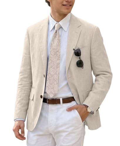 Men's Lightweight Linen Casual Blazer Suit Jacket